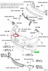 White Cover, Front Bumper Hole- Right Toyota Estima Hybrid AHR20 2AZ-FXE 2.4i 4WD 2012-2018 