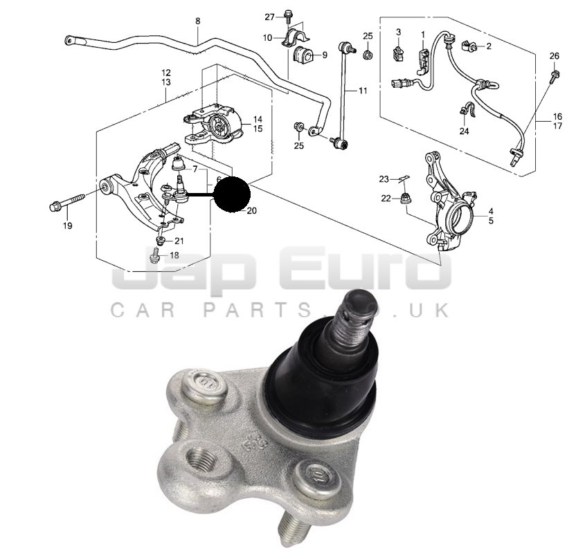 Suspension Control Arm and Ball Joint Assembly Front Right Lower fits 2012 Civic