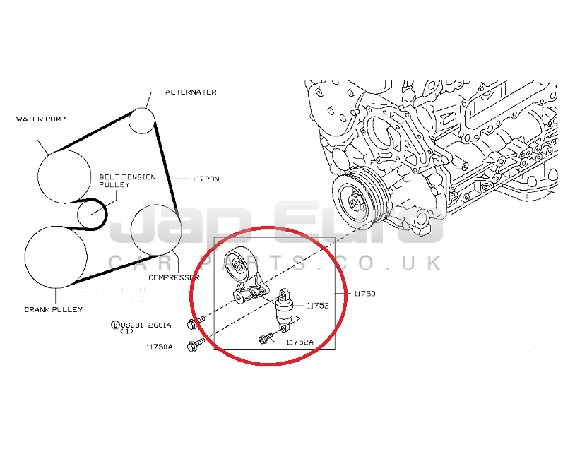 For NISSAN CABSTER PATROL Y61 3.0 DIESEL FAN BELT TENSIONER PULLEY eBay