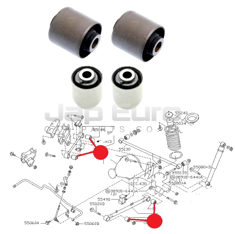 Arm Bushing For Lateral Control Rod For Nissan 55045-0W021 550450W021