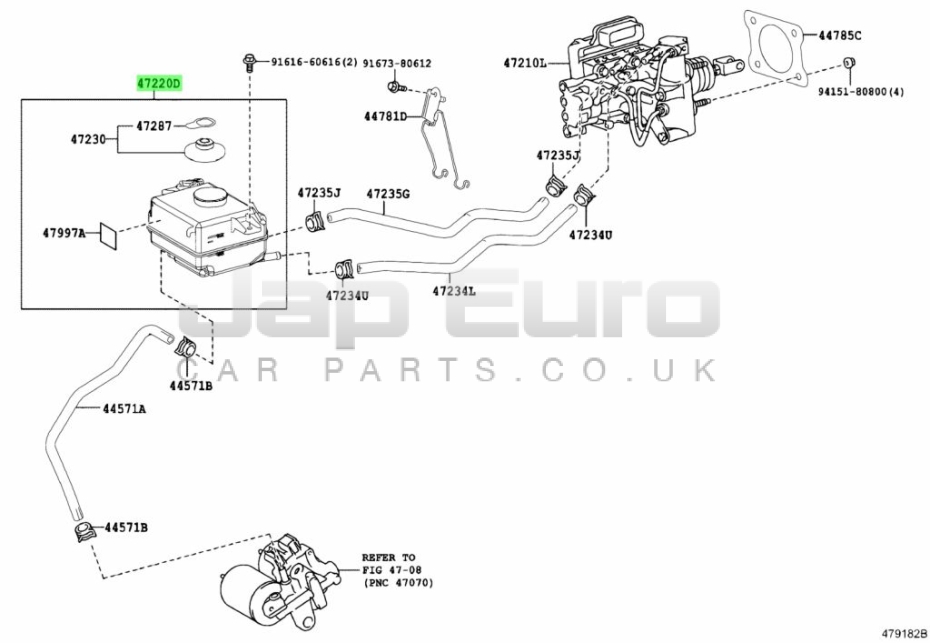 Reservoir Assy Brake Master Cylinder Toyota Noah / Voxy / Esquire ZRR80+ 2ZRFXE 1.8i 2014-2021 Reservoir Assy Brake Master Cylinder Toyota Noah / Voxy / Esquire ZRR80+ 2ZRFXE 1.8i 2014-2021