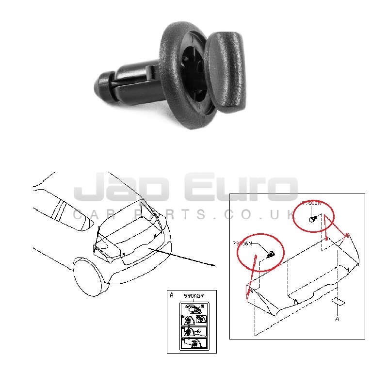 Nissan Juke (F15E) Parcel Shelf Hook, Rear