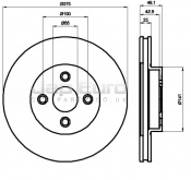 Brake Disc - Front Toyota Corolla  1ND-TV 1.4 Saloon / H.Back OHC 2004 