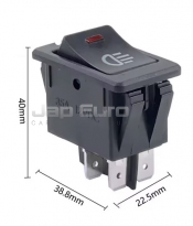Fog Light Switch 4 Pins LED 12V 35A - Red