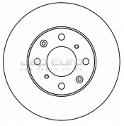 Brake Disc - Front Honda Logo GA D13B7 1.3i H/B 4WD 2000-2001 