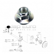 Front Wheel Hub Bearing Locking Nut Nissan Elgrand E51 VQ35DE 3.5i V6 4WD 2002-2010 