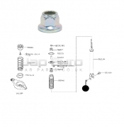 Rear Shock Absorber Nut Nissan Elgrand E51 VQ35DE 3.5i V6 4WD 2002-2010 