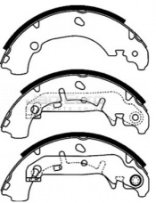 Brake Shoe Set - Rear Mazda 2  FXJA 1.4 H.Back ATM 2003-2007 