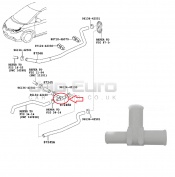 Heater Hose Pipe 3 Way T Shape Connector Toyota Estima  2AZ-FE 2.4 Gas Bi Fuel 2008-2014 