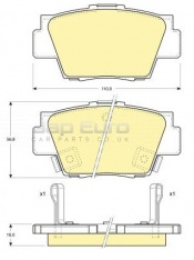 Brake Pad Set - Rear Honda NSX  C30A3 3.0i V6 COUPE  1990-2005 