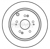 Brake Disc - Rear Honda CR-V  RD87, 88 97 K20A4 2.0i V-Tec SE, Sport 2002-2007 