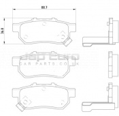 Brake Pad Set - Rear Honda Jazz GD L12A1 1.2 i-Dsi  2004-2008 